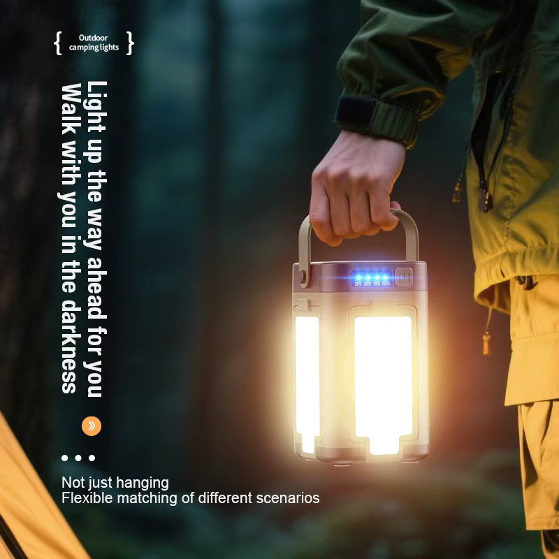 Multifunktionale Solar-Campinglampe mit Typ-C-Doppellademodus und erweiterbarem Lichtquellen-Design in Weiß - Bild 2