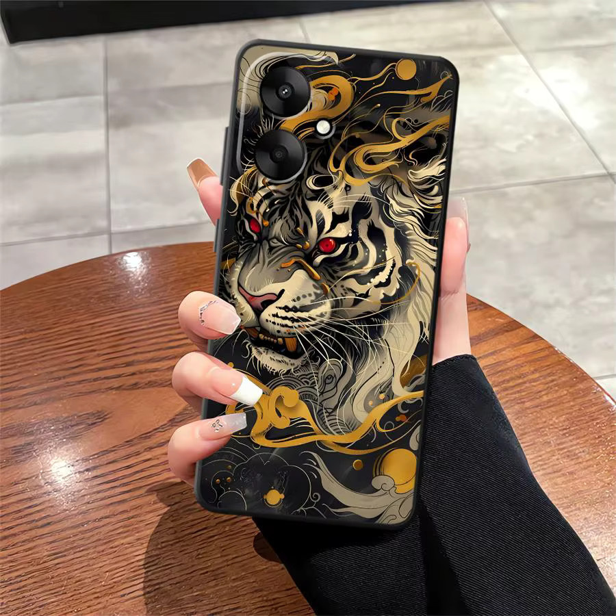 Luxus Handyhülle mit White Tiger Design für Xiaomi Redmi Serie in Schwarz - Bild 3