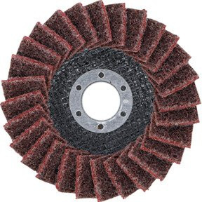BGS Fächer-Schleifscheibe aus Vlies in Rot mit einem Durchmesser von 115 mm und einer Körnung von 120 - Bild 1