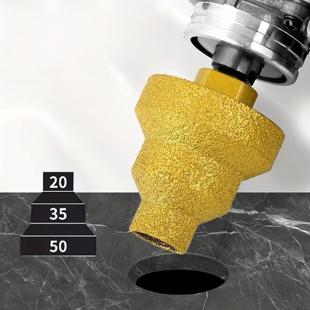 WIDEEP Diamant-Lötkegel-Reibahlen-Bohrer-Set in Gold mit M10-Gewinde zum Bohren und Trimmen von Ziegeln und Marmor - Bild 1