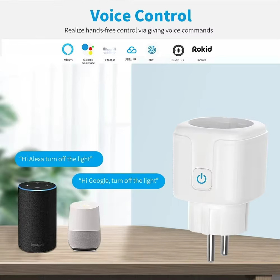 TUYA Smart WLAN-Steckdose mit Energieüberwachung und Sprachsteuerung via Alexa und Google Home, Farbe: Weiß - Bild 2
