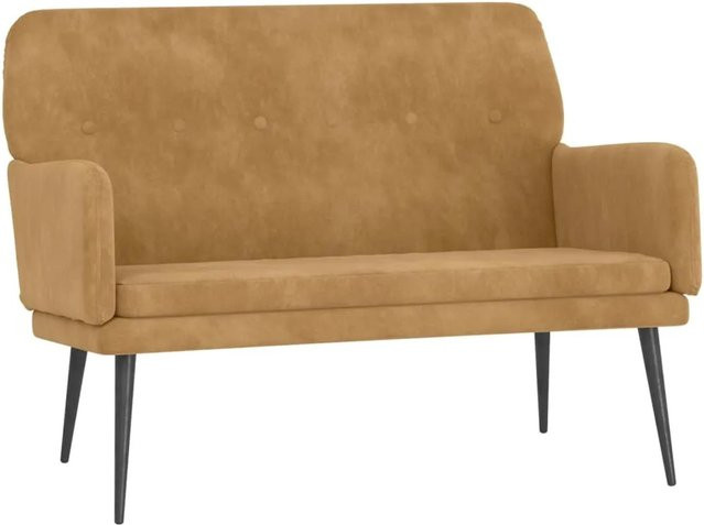 vidaXL Sitzbank aus Samt in Braun B/T/H: 108 x 79 x 79 cm - Bild 1