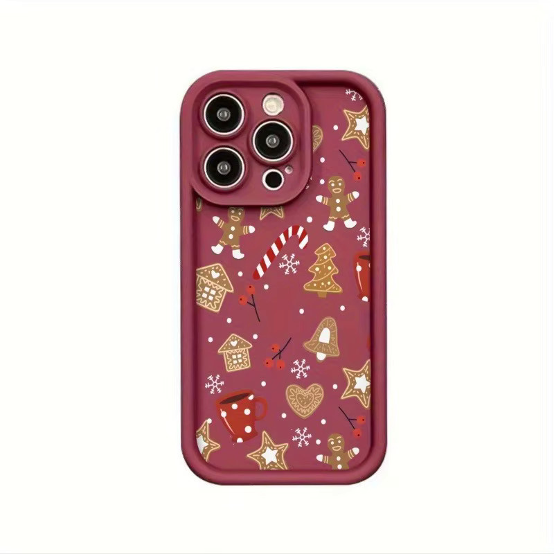 Apple Handyhülle aus TPU mit Weihnachtsbaumrohr-Herzmuster in Rot für iPhone 11 bis iPhone 17 Pro Max Serie - Bild 4