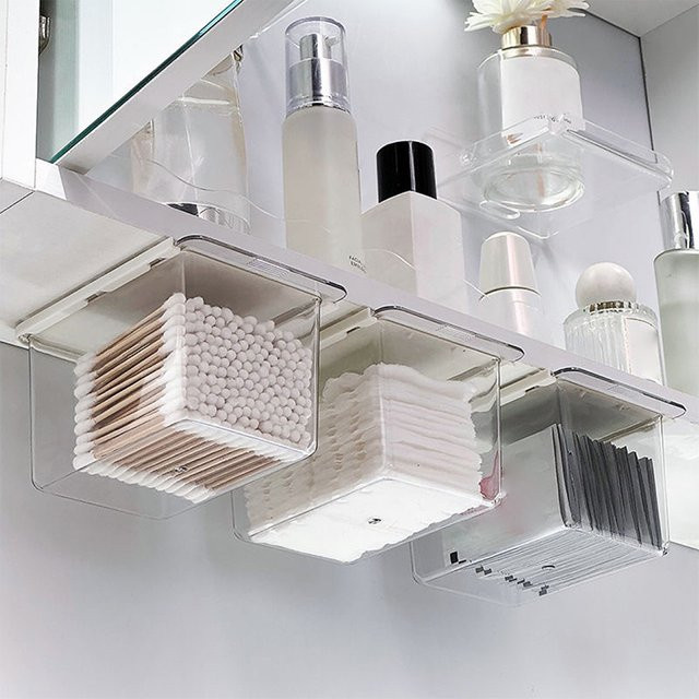 JETTING Aufbewahrungsbox aus Acryl, transparent, ausziehbares Schubladen-Design für das Badezimmer zur Aufbewahrung von Make-up und Wattepads - Bild 1