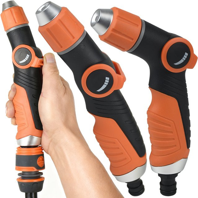 KESLA Hochdruck Garten Bewässerungspistole mit Schnellanschluss für 1/2 Zoll und 3/4 Zoll Schläuche in Orange - Bild 1