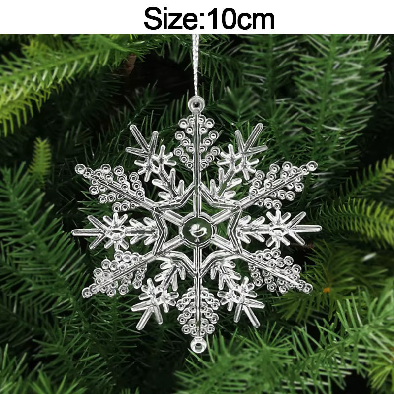 5er Set WYDRIM Weihnachtsanhänger aus Acryl in Kristalloptik mit Schneeflocke, Elch und Schneemann für den Weihnachtsbaum, transparent - Bild 3