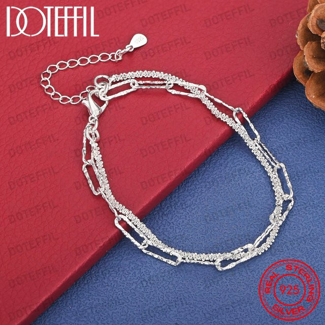 DOTEFFIL Büroklammer-Armband, 925 Silber, Damen - Bild 1
