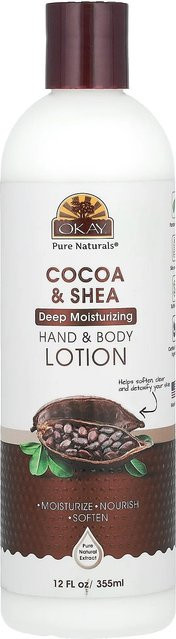 Okay Pure Naturals Hand- und Körperlotion, Kakao- und Sheabutter, 355 ml - Bild 1