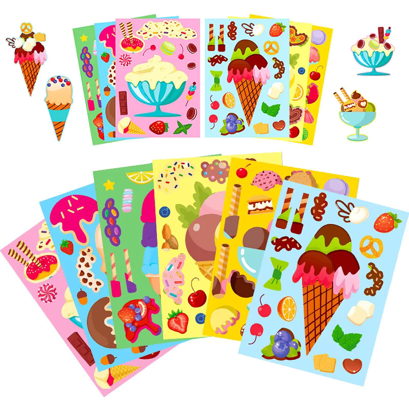 ZYF DIY Bastelset mit 6 Blatt Motiv-Aufklebern für Scrapbooking und Bastelarbeiten in Mehrfarbig - Bild 2