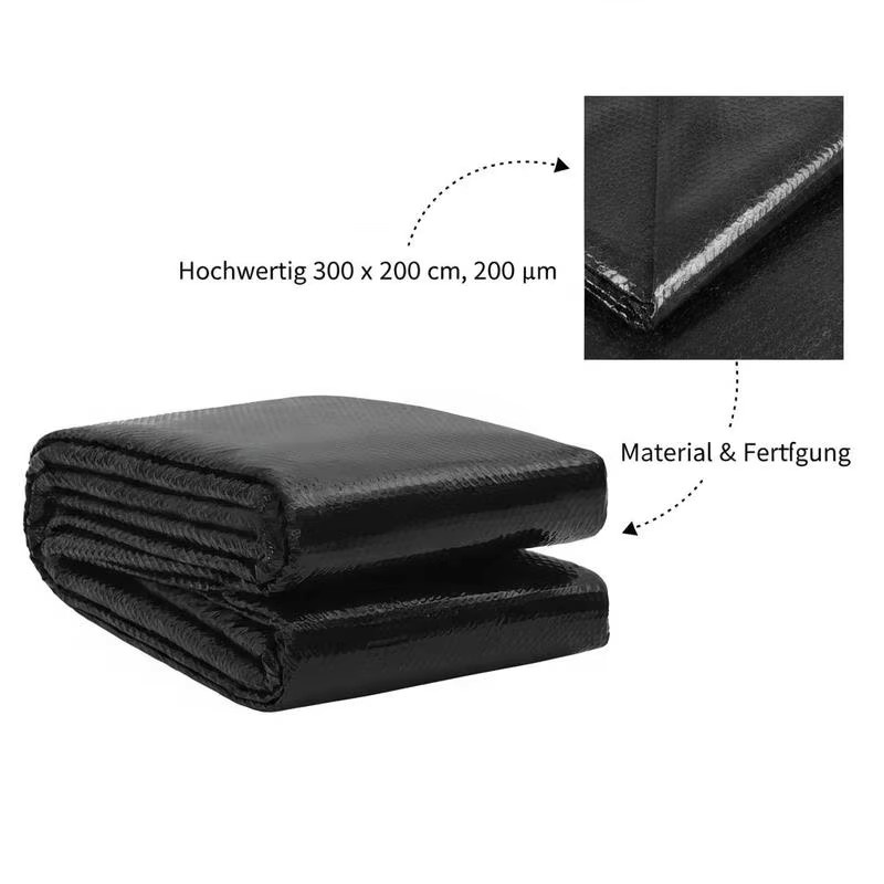 Solar-Schwimmbadabdeckung aus PE mit Luftkammern zur Solarheizung und Verdunstungsschutz, Schwarz, B: 300 cm, T: 200 cm - Bild 4