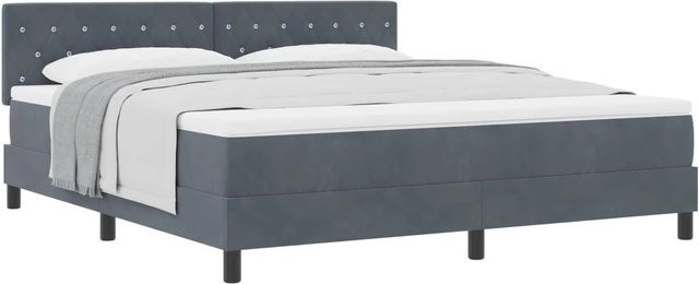 vidaXL Boxspringbett mit Matratze in Grau aus Samt, B/T: 180 x 200 cm - Bild 1
