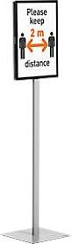 Durable Plakatständer Info Stand Basic in Silber aus Metall für A3 Hoch- und Querformat mit zwei DURAFRAME MAGNETIC Inforahmen und Montageset - Bild 1