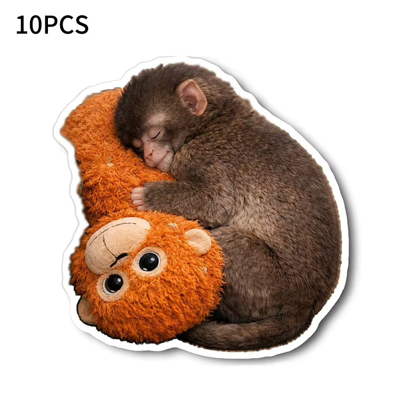 Protect Punch The Monkey Aufkleber, bunter Kawaii Baby-Affe Sticker für Wasserflaschen, Notebook und Handy - Bild 6