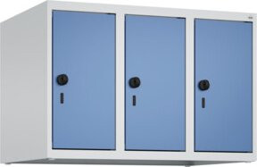 C+P Aufsatzschrank 7035 mit 3 Abteilen und Sicherheits-Drehriegel, Farbe Fernblau RAL 5023, B/T/H: 50 x 75 x 50 cm - Bild 1