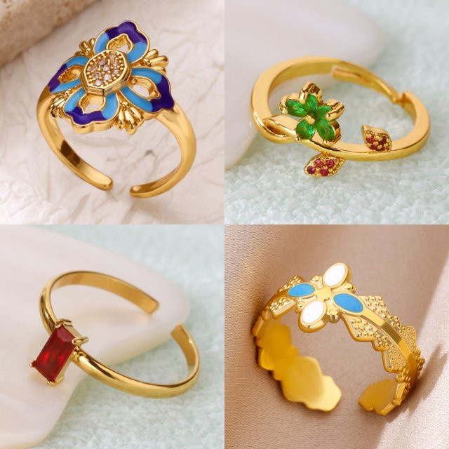 HPTOTMG Ring, vergoldeter Edelstahl, Zirkonia, Damen - Bild 1