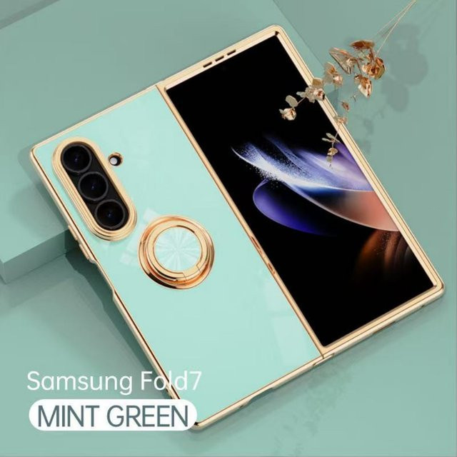 Magnetische Ring Halterung Schutzhülle für Samsung Galaxy Z Fold 7 6 5 4 in Grün mit weichem TPU-Überzug - Bild 1