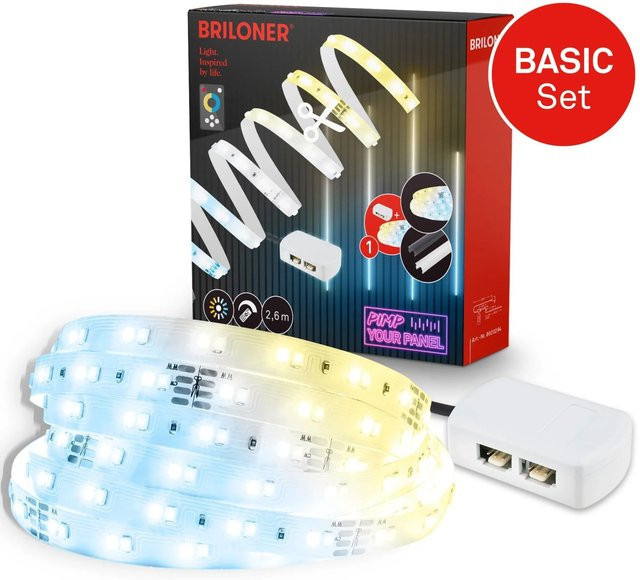 Briloner LED Band Pimp your Panel Starter-Set, CCT dimmbar, Schwarz, Länge: 2,6 m - Bild 1