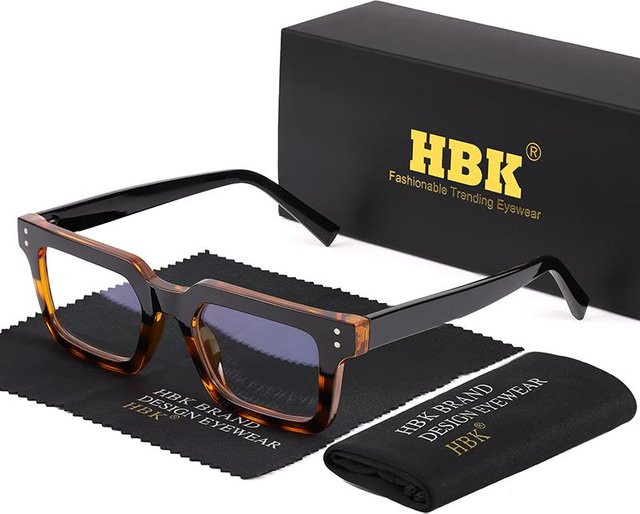 HBK Korrektionsbrille, Quadratisch, TR90, Vollrand, Unisex, grau, Blaulichtfilternd - Bild 1