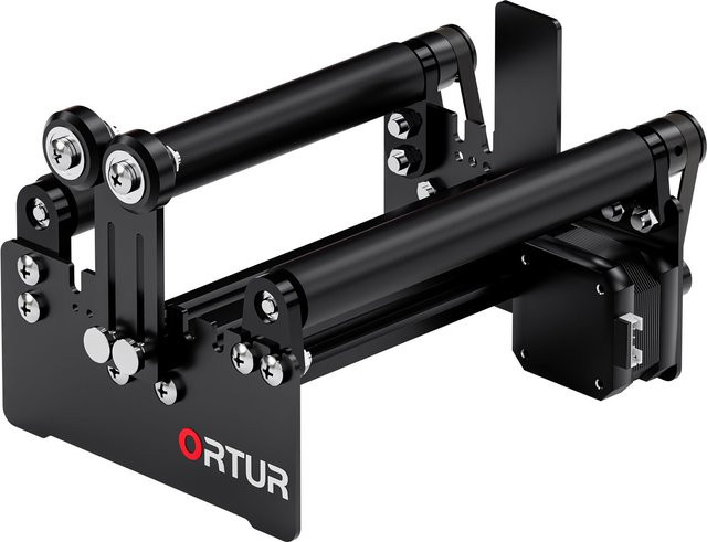 ORTUR YRR2.0 Rotary Roller Gravurmodul für die Y-Achse zur Gravur zylindrischer Objekte in Schwarz - Bild 1