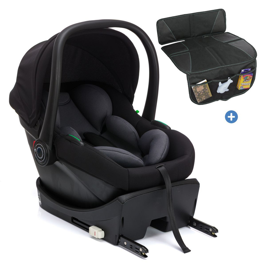 Fillikid Babyschalen-Set Neo SL ab Geburt bis 13 kg inklusive Isofix-Basis und Sitzverkleinerer, Schwarz - Bild 1