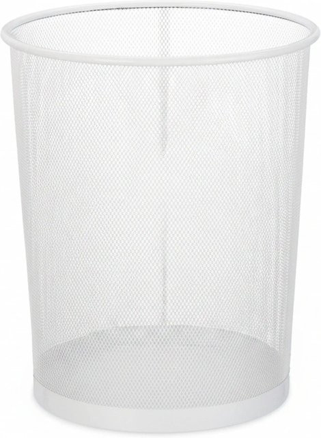 Relaxdays Papierkorb aus Stahl in Weiß, B: 29,5 cm, H: 35 cm, T: 20 cm - Bild 1
