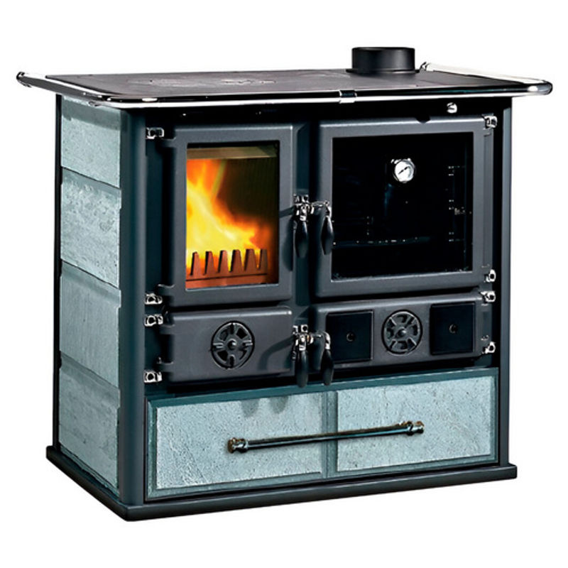 La Nordica-Extraflame Holzherd Rosa in Grau mit Naturstein und 6,5 kW Leistung - Bild 2