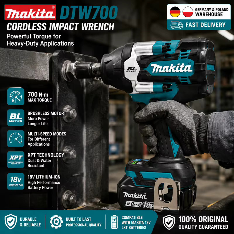 Makita DTW700 18V Akku-Schlagschrauber mit 700Nm Hochdrehmoment und variabler Geschwindigkeit - Bild 5