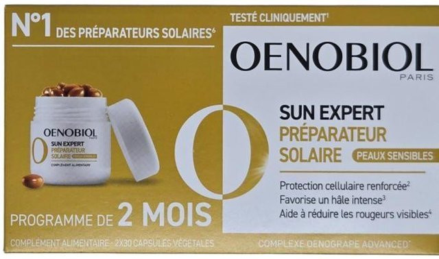 Oenobiol Sun Expert Sonnenschutz-Vorbereiter, 2er-Pack, 60 Kapseln, empfindliche Haut - Bild 1