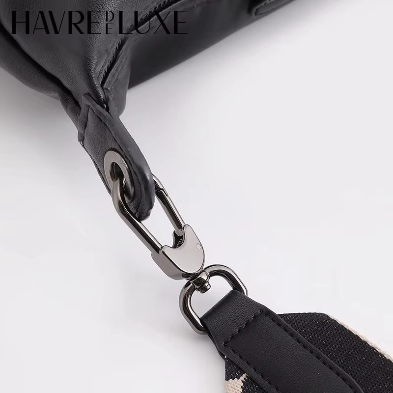 havredeluxe Schultergurt Canvas, Schwarz Grau, Damen - Bild 5