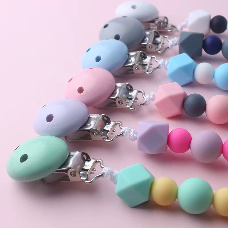 Panplay Silikon Schnuller Kette mit Clip für Neugeborene und zum Zahnen, Unisex Beißspielzeug - Bild 2