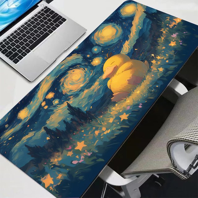 Bandai Kawaii Pokemon Psyduck Mauspad, große Anime Schreibtischunterlage in Multicolour, rutschfeste Tastaturunterlage für Computer und Laptop - Bild 1