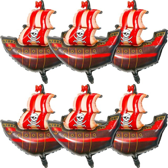 Brilliant Piraten-Party-Luftballons-Set, Piratenschiff-Folienballons, 2-6 Stück - Bild 1
