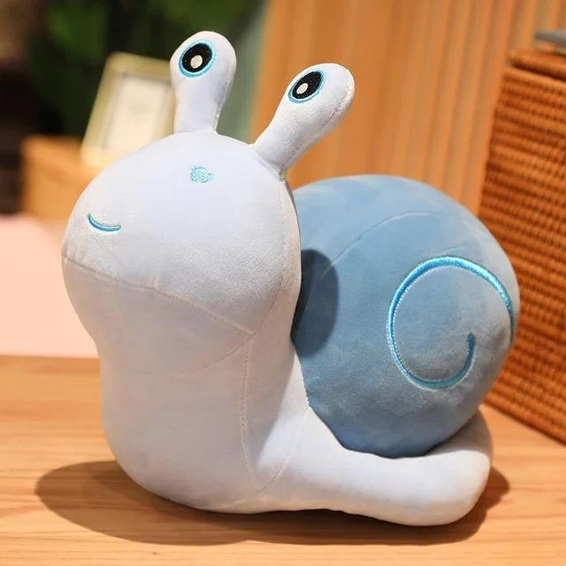 Kidsly Schneckenpuppe, Cartoon-Plüschtier, Tierkissen, blau, 30 cm - Bild 1