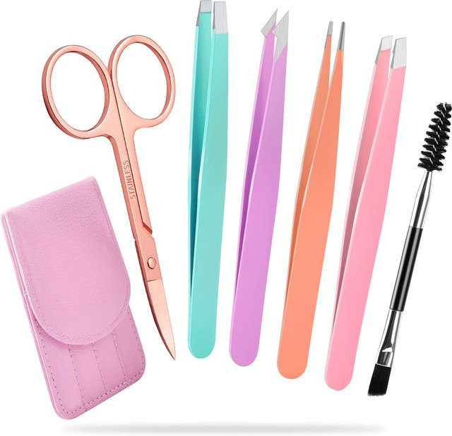 Ouriner Pinzetten-Set mit Schere, 6er-Pack, Unisex - Bild 1