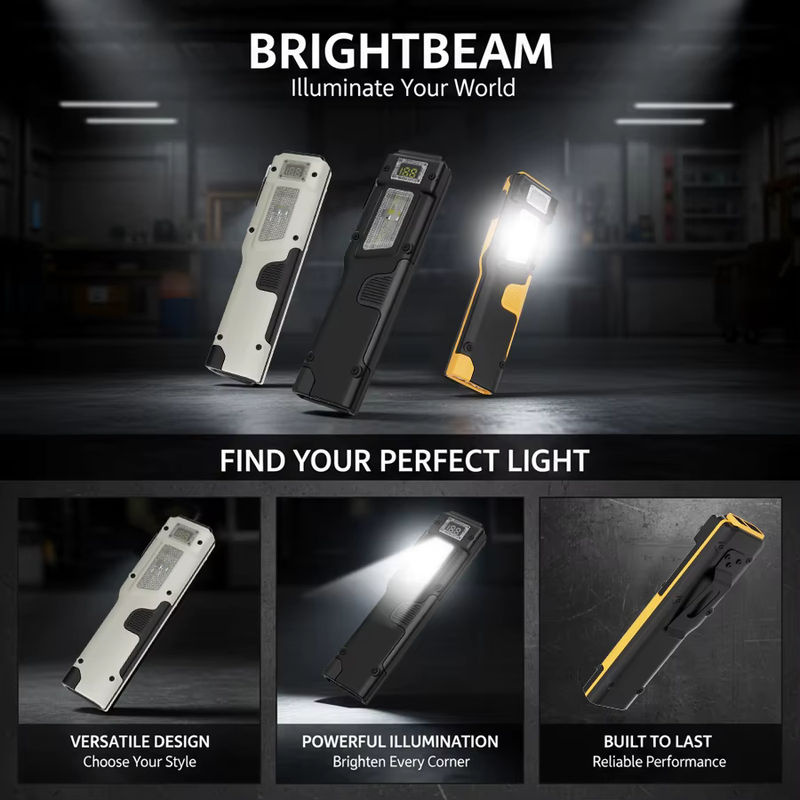 NEWBIRTH EDC Taktische LED Taschenlampe mit Digitalanzeige und Doppelschalter, Wiederaufladbar, Schwarz - Bild 2