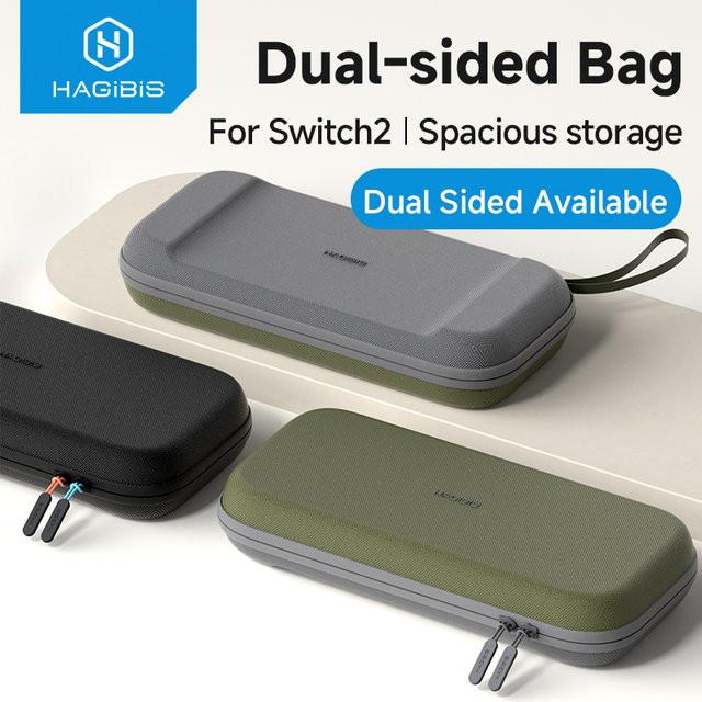 Hagibis Tragetasche für Switch 2 Hartschalen-Reisetasche in Grau mit Platz für 10 Spielkassetten - Bild 1