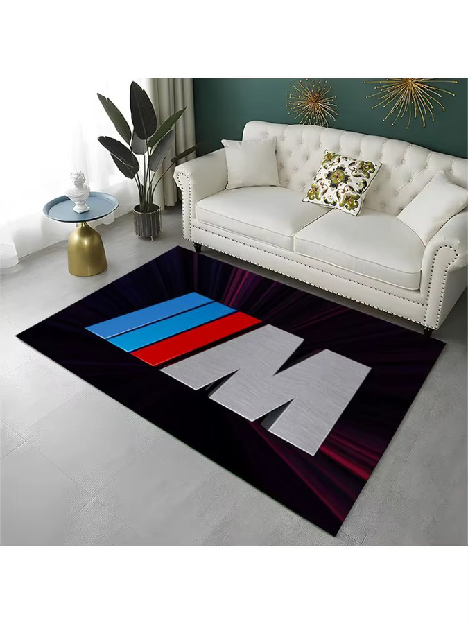Potdemiel Racing Car B-BMW Retro Teppich, rutschfester Bodenmatte in Multicolour für Wohnzimmer, Schlafzimmer oder Kinderzimmer - Bild 2