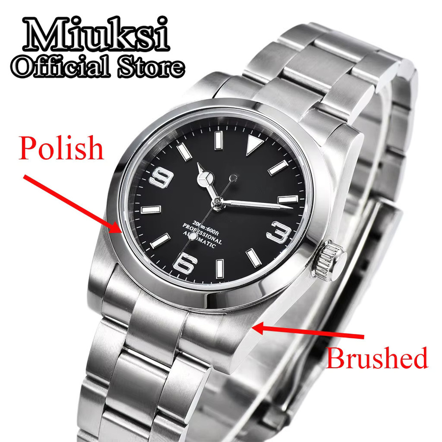 Miuksi Armbanduhr, Automatik, Edelstahl, Saphirglas, 36 mm, Schwarz, Unisex - Bild 1