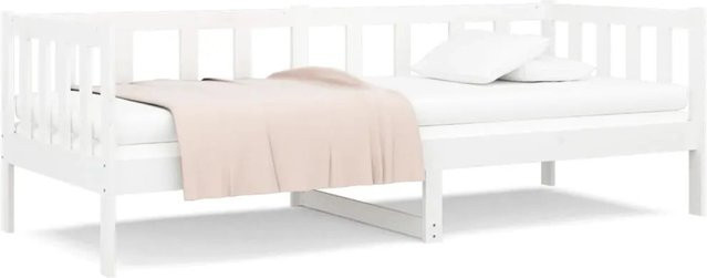vidaXL Tagesbett aus massivem Kiefernholz in Weiß, rustikal, B/T/H: 90 x 190 x 66 cm - Bild 1