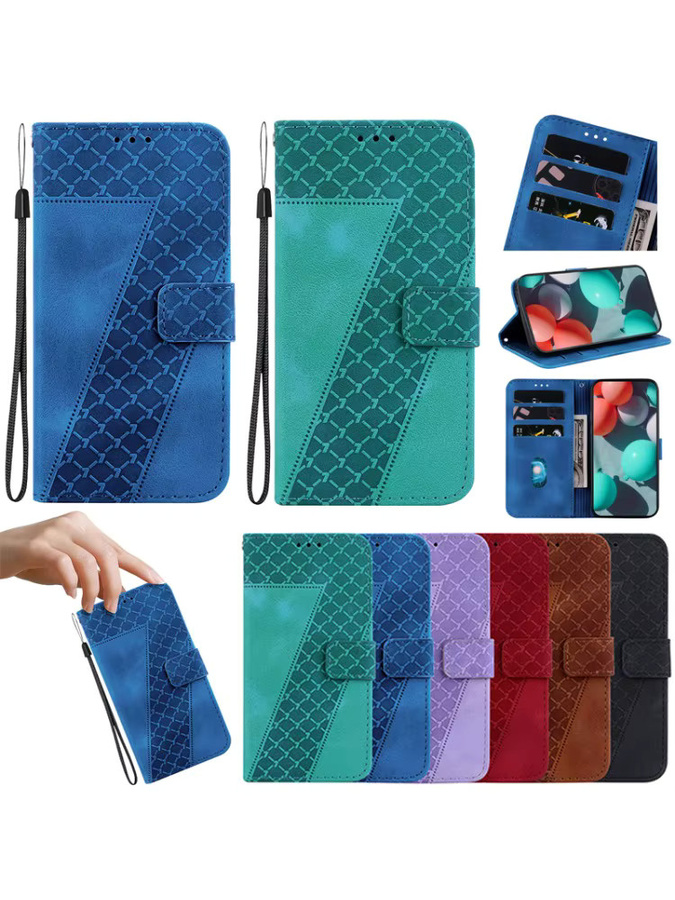 Leder-Handyhülle für Samsung Galaxy S10 S20 S9 S8 S10e S7 S6 Plus S10 Lite S20 Ultra als Wallet Cover mit Lanyard in Schwarz - Bild 6