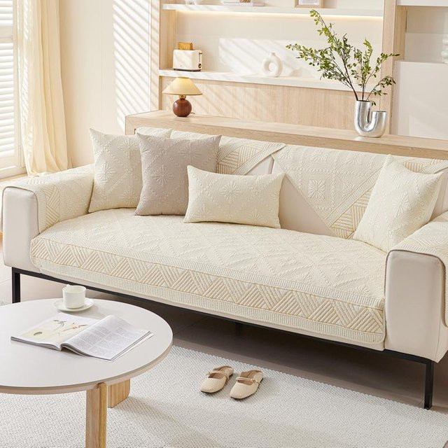 Rutschfestes Sofa-Sitzkissen aus reiner Baumwolle mit grafischem Design, B/B/H: 70 x 70 cm - Bild 1