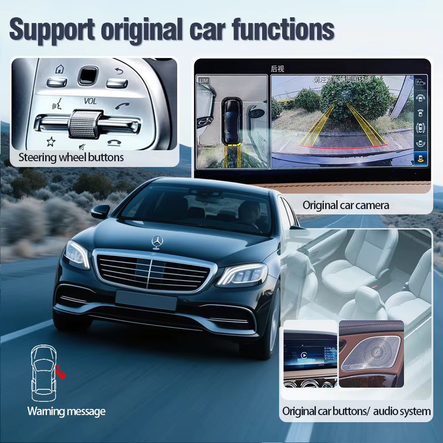 AUTOTOP Kabelloses Apple CarPlay und Android Auto Interface für Mercedes Benz NTG5.5 W213 W222 W205 W176 in Schwarz mit MirrorLink und AirPlay - Bild 6