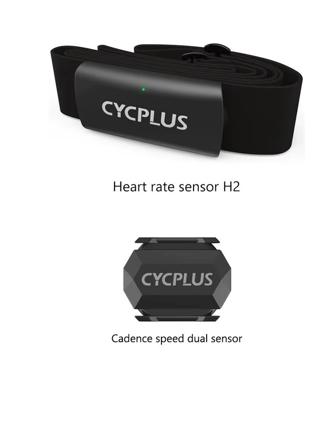CYCPLUS Herzfrequenz-Brustmonitor mit BLE und ANT+ sowie Trittfrequenz- und Geschwindigkeitssensor, Schwarz, IPX7 wasserdicht - Bild 1
