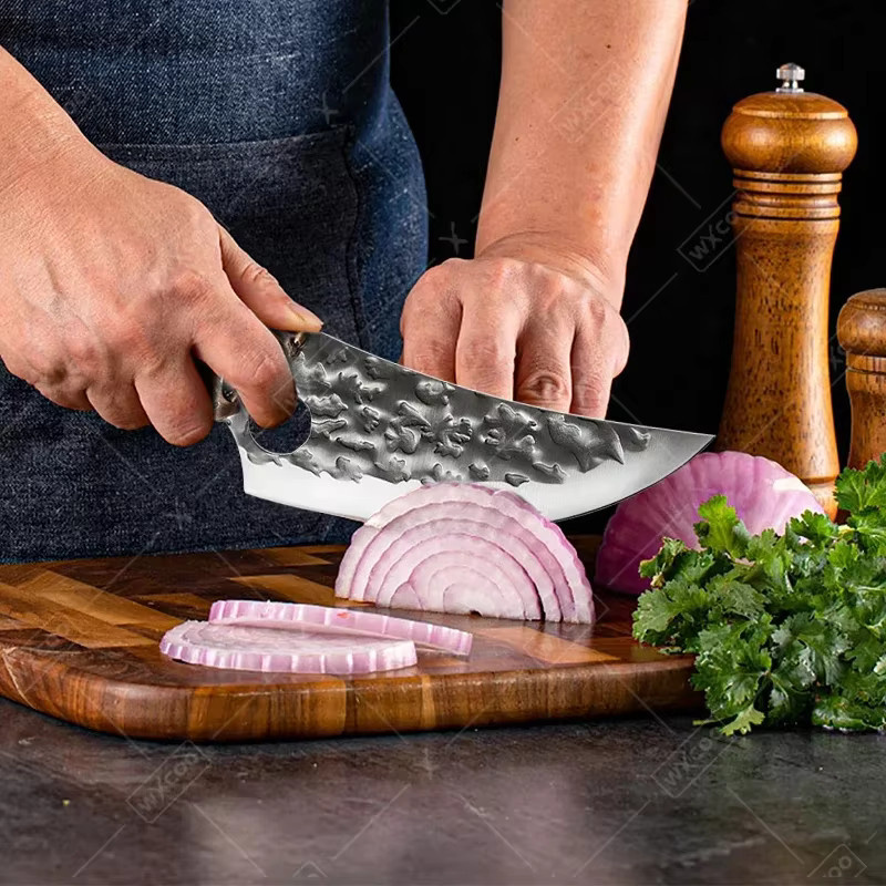 WXCOO Küchen-Filetiermesser aus Edelstahl in Silber mit Holzgriff, Japanisches Metzgermesser und Fischfiletiermesser für den Haushalt - Bild 2