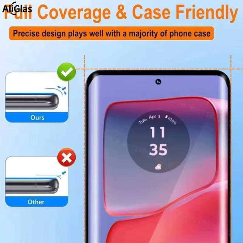 3D gebogenes 9H gehärtetes Schutzglas für Honor Magic 8 Pro und Honor Magic 7 Pro sowie Honor Magic 7 Lite, transparent - Bild 3