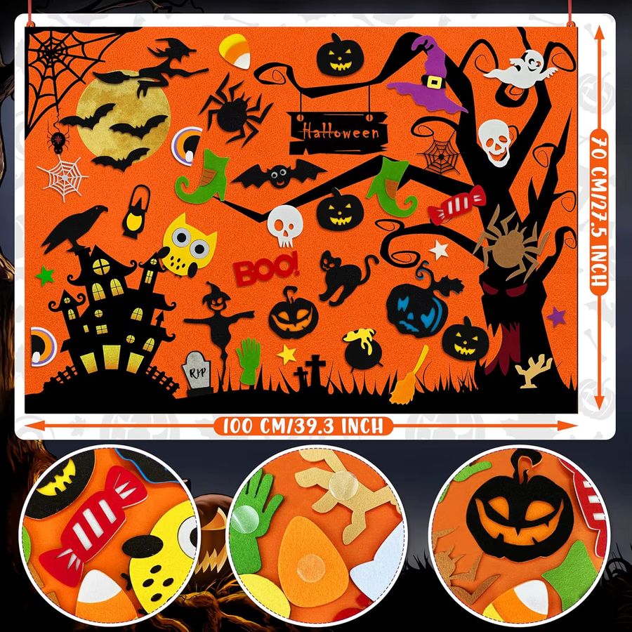 BizyKoady Halloween Filz Bastelset für Kinder als kreatives Storyboard und Dekorationsset für Party und Fotografie - Bild 4