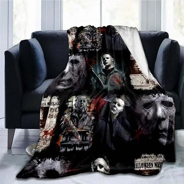 Michael Myers Plüsch-Flanell-Decke von YunhengTechnology in Schwarz, B/H: 80 x 120 cm - Bild 1
