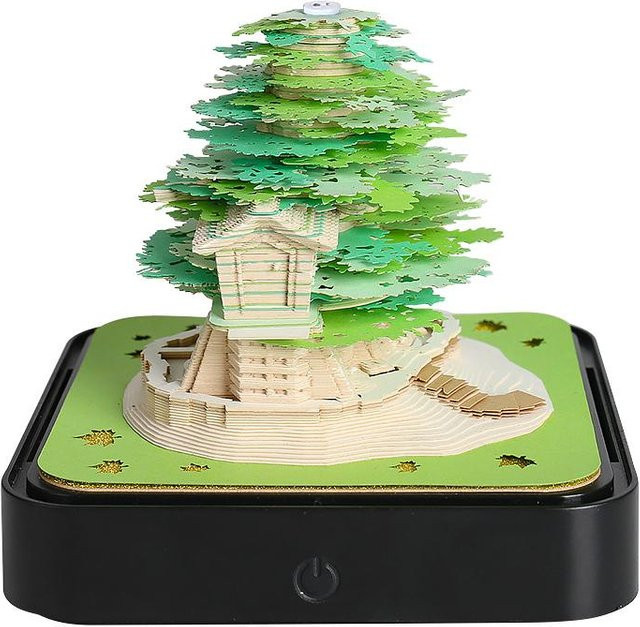 Omoshiroi-Block 3D-Notizblock mit Retro-Bogenpavillon von Binchi Cultural Supplies, 160 Blatt, Mehrfarbig - Bild 1