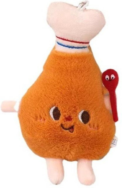 Schlüsselanhänger Hamburger Plüschtier, Hähnchenschenkel, Pommes Frites, Unisex - Bild 1