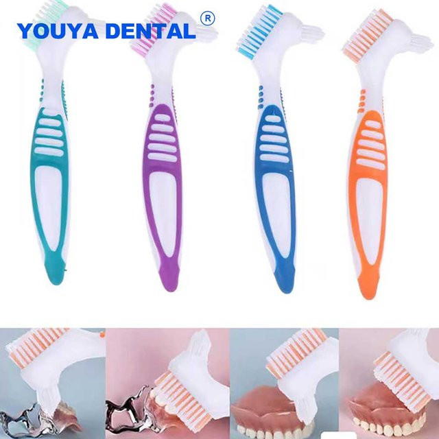YOUYA DENTAL Prothesenreinigungsbürste, weiche Borsten, Gummigriff - Bild 1